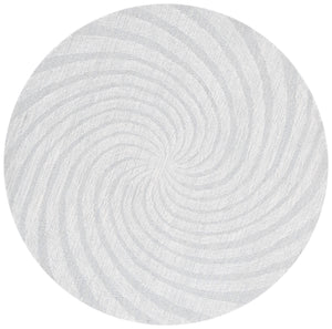 Safavieh Novelty Round Area Rug - Luxurious Wool-cotton Blend With Timeless Elegance And Minimalist Design Grey ,Ivory 80% Wool,20% Cotton Nov201f-4r