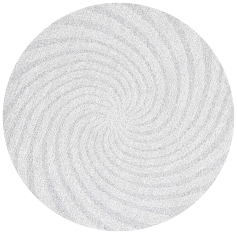 Safavieh Novelty Luxurious Round Area Rug - Durable, Plush, Handcrafted Design For Stylish Home Interiors Grey ,Ivory 80% Wool,20% Cotton Nov201f-6r