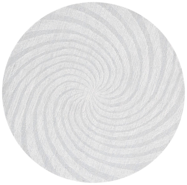 Safavieh Novelty Luxurious Round Area Rug - Durable, Plush, Handcrafted Design For Stylish Home Interiors Grey ,Ivory 80% Wool,20% Cotton Nov201f-6r