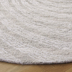 Safavieh Novelty Round Area Rug - Luxurious Wool-cotton Blend With Timeless Elegance And Minimalist Design Grey ,Beige 80% Wool,20% Cotton Nov201g-4r