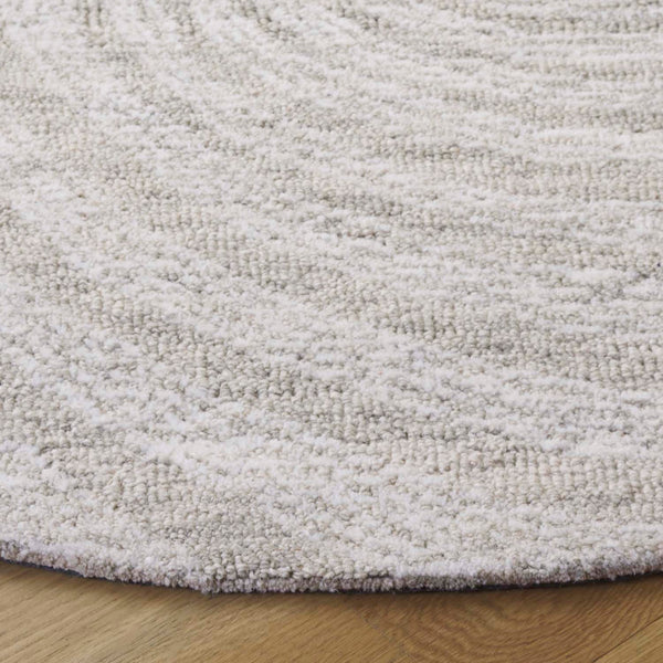 Safavieh Novelty Round Area Rug - Luxurious Wool-cotton Blend With Timeless Elegance And Minimalist Design Grey ,Beige 80% Wool,20% Cotton Nov201g-4r