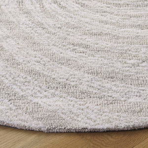 Safavieh Novelty Luxurious Round Area Rug - Durable, Plush, Handcrafted Design For Stylish Home Interiors Grey ,Beige 80% Wool,20% Cotton Nov201g-3r