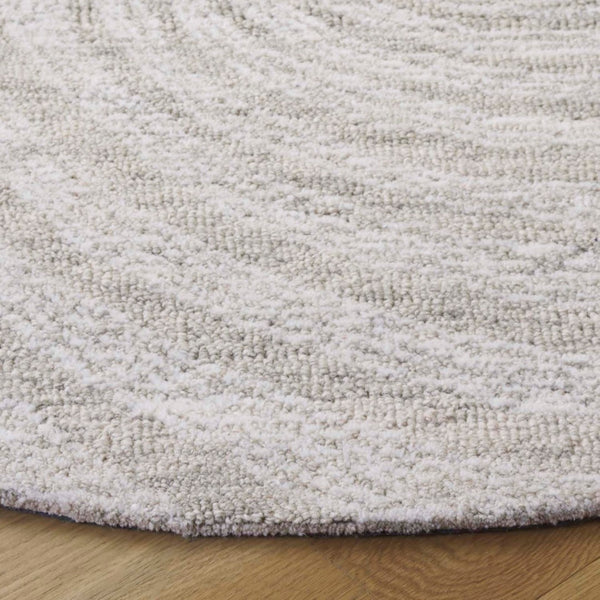 Safavieh Novelty Luxurious Round Area Rug - Durable, Plush, Handcrafted Design For Stylish Home Interiors Grey ,Beige 80% Wool,20% Cotton Nov201g-3r