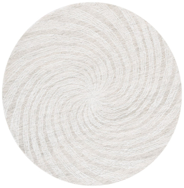 Safavieh Novelty Luxurious Round Area Rug - Durable, Plush, Handcrafted Design For Stylish Home Interiors Grey ,Beige 80% Wool,20% Cotton Nov201g-3r