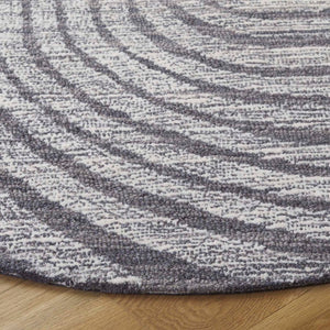 Safavieh Novelty Luxurious Round Area Rug - Durable, Plush, Handcrafted Design For Stylish Home Interiors Charcoal ,Grey 80% Wool,20% Cotton Nov201h-6r