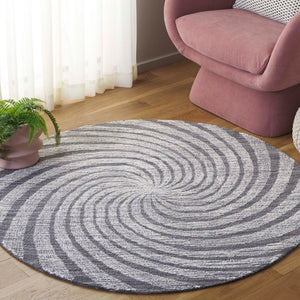 Safavieh Novelty Luxurious Round Area Rug - Durable, Plush, Handcrafted Design For Stylish Home Interiors Charcoal ,Grey 80% Wool,20% Cotton Nov201h-6r