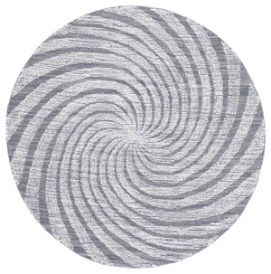 Safavieh Novelty Round Area Rug - Luxurious Wool-cotton Blend With Timeless Elegance And Minimalist Design Charcoal ,Grey 80% Wool,20% Cotton Nov201h-4r