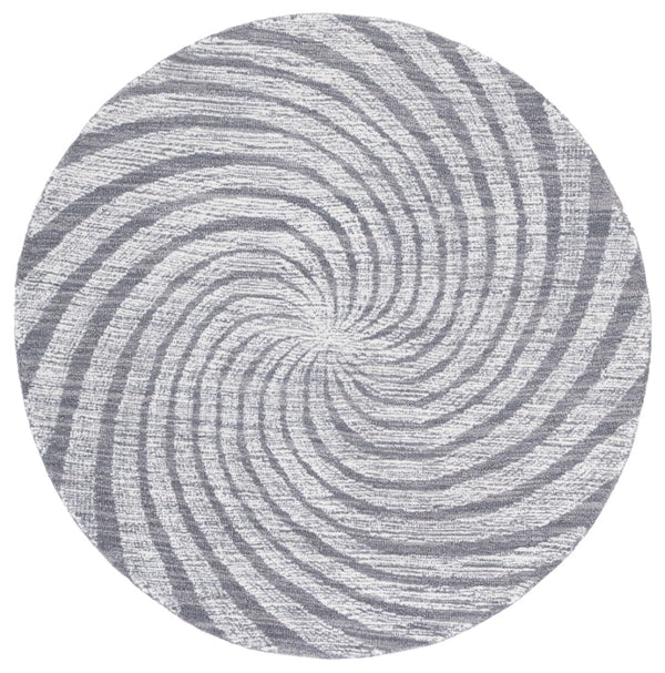 Safavieh Novelty Luxurious Round Area Rug - Durable, Plush, Handcrafted Design For Stylish Home Interiors Charcoal ,Grey 80% Wool,20% Cotton Nov201h-6r