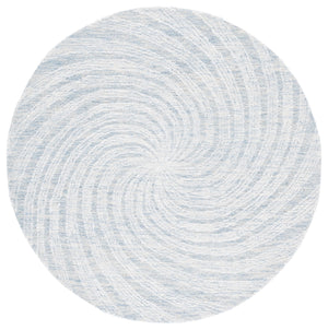 Safavieh Novelty Round Area Rug - Luxurious Wool-cotton Blend With Timeless Elegance And Minimalist Design Blue ,Grey 80% Wool,20% Cotton Nov201m-4r