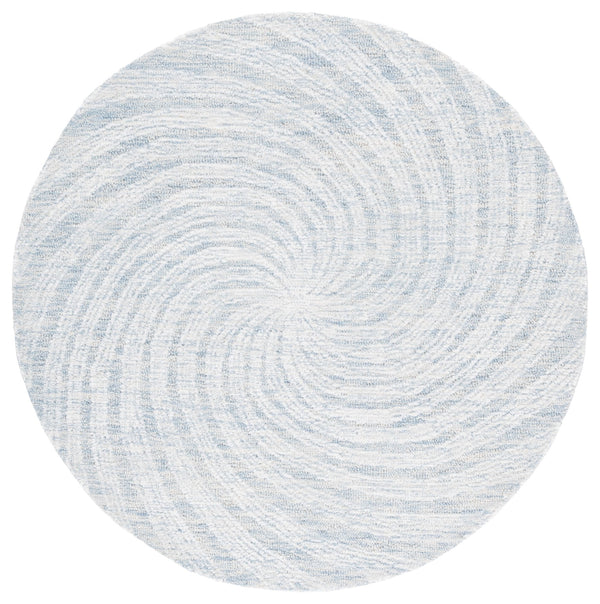 Safavieh Novelty Round Area Rug - Luxurious Wool-cotton Blend With Timeless Elegance And Minimalist Design Blue ,Grey 80% Wool,20% Cotton Nov201m-4r