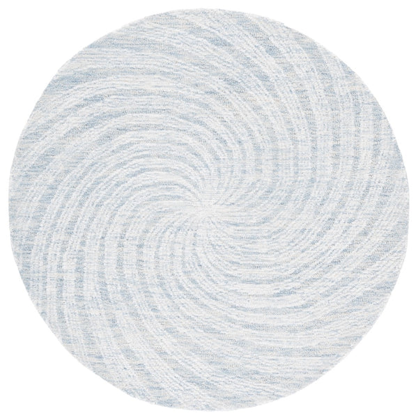 Safavieh Novelty Luxurious Round Area Rug - Durable, Plush, Handcrafted Design For Stylish Home Interiors Blue ,Grey 80% Wool,20% Cotton Nov201m-3r
