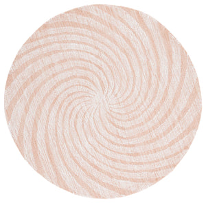 Safavieh Novelty Round Area Rug - Luxurious Wool-cotton Blend With Timeless Elegance And Minimalist Design Light Rust ,Ivory 80% Wool,20% Cotton Nov201p-4r