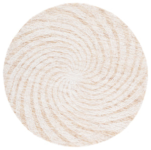 Safavieh Novelty Round Area Rug - Luxurious Wool-cotton Blend With Timeless Elegance And Minimalist Design Light Brown ,Ivory 80% Wool,20% Cotton Nov201t-4r