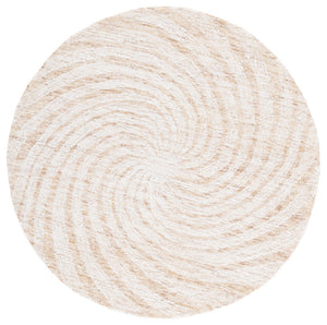 Safavieh Novelty Luxurious Round Area Rug - Durable, Plush, Handcrafted Design For Stylish Home Interiors Light Brown ,Ivory 80% Wool,20% Cotton Nov201t-6r