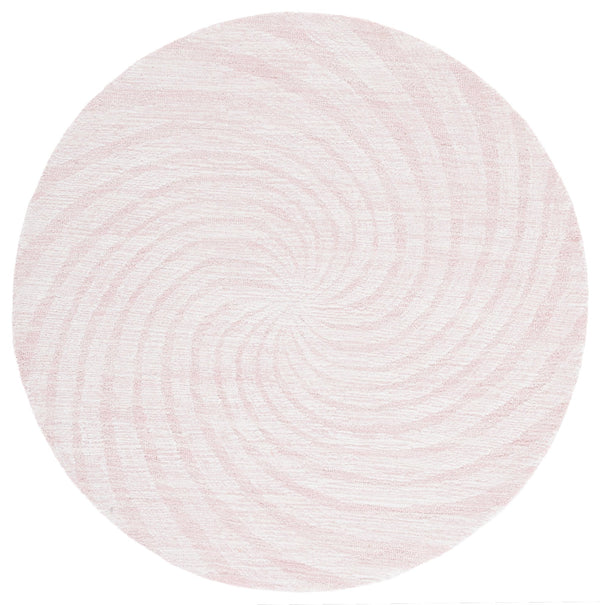 Safavieh Novelty Round Area Rug - Luxurious Wool-cotton Blend With Timeless Elegance And Minimalist Design Light Pink ,Ivory 80% Wool,20% Cotton Nov201u-4r