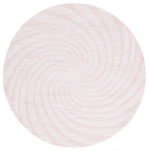 Safavieh Novelty Luxurious Round Area Rug - Durable, Plush, Handcrafted Design For Stylish Home Interiors Light Pink ,Ivory 80% Wool,20% Cotton Nov201u-6r
