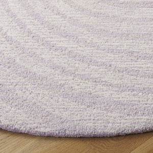 Safavieh Novelty Round Area Rug - Luxurious Wool-cotton Blend With Timeless Elegance And Minimalist Design Light Lavender ,Ivory 80% Wool,20% Cotton Nov201v-4r