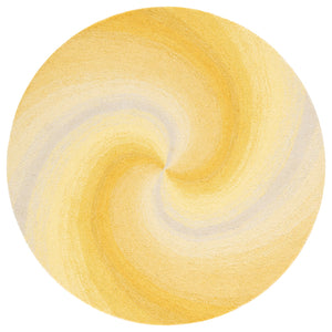 Safavieh Novelty Round Area Rug - Handcrafted Soft Wool Blend In Stunning Tufted Design For Cozy Interiors Gold ,Grey 80% Wool,20% Cotton Nov202d-4r