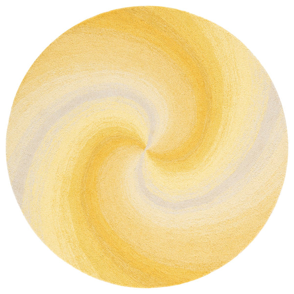 Safavieh Novelty Round Area Rug - Handcrafted Soft Wool Blend In Stunning Tufted Design For Cozy Interiors Gold ,Grey 80% Wool,20% Cotton Nov202d-4r