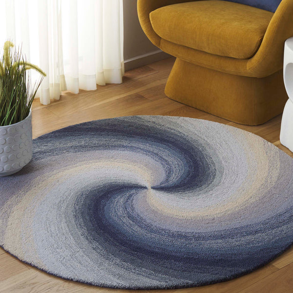 Safavieh Novelty Round Area Rug - Handcrafted Soft Wool Blend In Stunning Tufted Design For Cozy Interiors Grey ,Ivory 80% Wool,20% Cotton Nov202f-4r