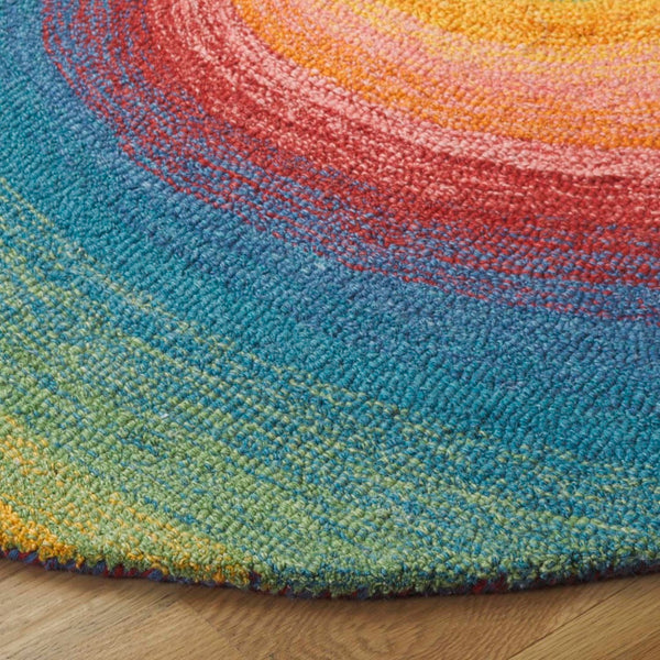 Safavieh Novelty Elegant Handcrafted Area Rug - Luxurious Wool-cotton Blend For Timeless Home Decor Style Blue ,Gold 80% Wool,20% Cotton Nov202m-5r