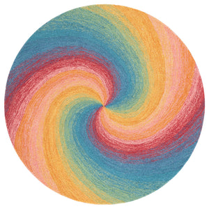 Safavieh Novelty Round Area Rug - Handcrafted Soft Wool Blend In Stunning Tufted Design For Cozy Interiors Blue ,Gold 80% Wool,20% Cotton Nov202m-4r