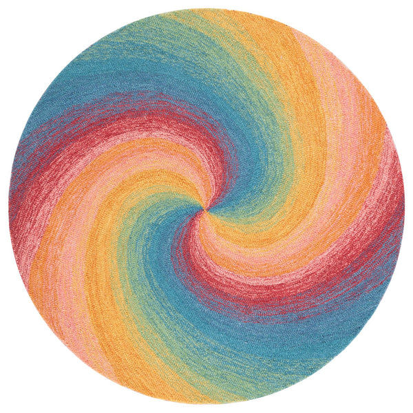 Safavieh Novelty Round Area Rug - Handcrafted Soft Wool Blend In Stunning Tufted Design For Cozy Interiors Blue ,Gold 80% Wool,20% Cotton Nov202m-4r