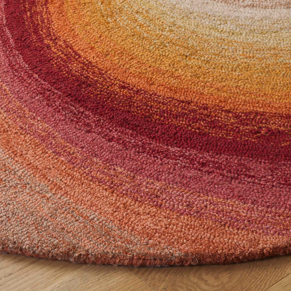 Safavieh Novelty Round Area Rug - Handcrafted Soft Wool Blend In Stunning Tufted Design For Cozy Interiors Red ,Pink 80% Wool,20% Cotton Nov202q-4r