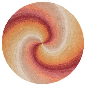 Safavieh Novelty Round Area Rug - Handcrafted Soft Wool Blend In Stunning Tufted Design For Cozy Interiors Red ,Pink 80% Wool,20% Cotton Nov202q-4r