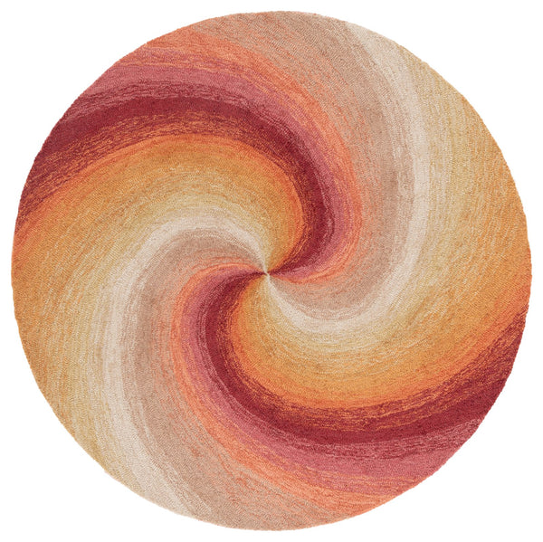 Safavieh Novelty Round Area Rug - Handcrafted Soft Wool Blend In Stunning Tufted Design For Cozy Interiors Red ,Pink 80% Wool,20% Cotton Nov202q-4r