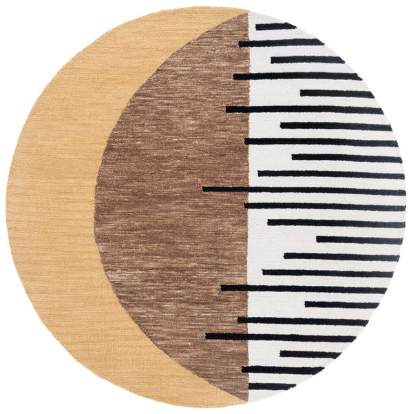 Safavieh Novelty Hand-tufted Area Rug - Luxurious Wool-cotton Blend For Stylish And Cozy Home Decor Brown ,Beige 80% Wool & 20% Cotton Nov350t-3r