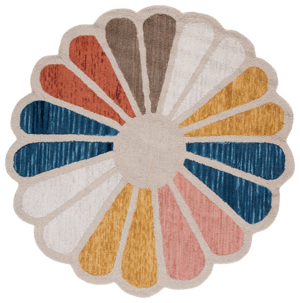 Safavieh Novelty Elegant Hand-tufted Area Rug In Soft Shades For Comfort, Style, And Timeless Sophistication Beige ,Blue 80% Wool & 20% Cotton Nov351b-6r