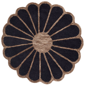 Safavieh Novelty Elegant Hand-tufted Area Rug In Soft Shades For Comfort, Style, And Timeless Sophistication Black ,Brown 80% Wool & 20% Cotton Nov351z-6r