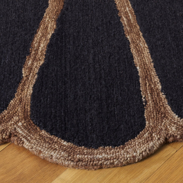 Safavieh Novelty Elegant Hand-tufted Area Rug In Soft Shades For Comfort, Style, And Timeless Sophistication Black ,Brown 80% Wool & 20% Cotton Nov351z-6r