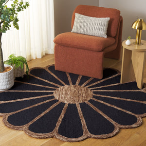 Safavieh Novelty Elegant Hand-tufted Area Rug In Soft Shades For Comfort, Style, And Timeless Sophistication Black ,Brown 80% Wool & 20% Cotton Nov351z-6r