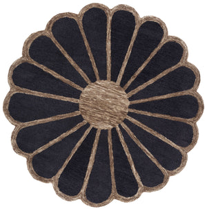 Safavieh Novelty Elegant Hand-tufted Area Rug In Soft Shades For Comfort, Style, And Timeless Sophistication Black ,Brown 80% Wool & 20% Cotton Nov351z-6r