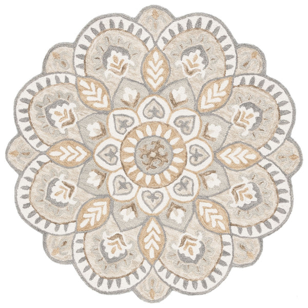 Safavieh Novelty 604 Hand Tufted Tranisitional Rug Ivory / Beige 6' x 6' Round