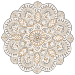 Safavieh Novelty 604 Hand Tufted Tranisitional Rug Ivory / Beige 6' x 6' Round