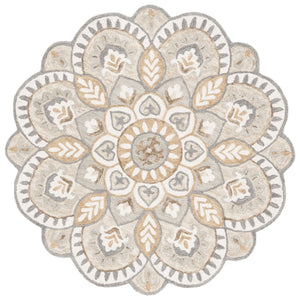 Safavieh Novelty Luxurious Hand-tufted Area Rug In Elegant Ivory And Beige For Timeless Home Decor Style Ivory ,Beige Wool And Cotton With Latex Nov604a-10r