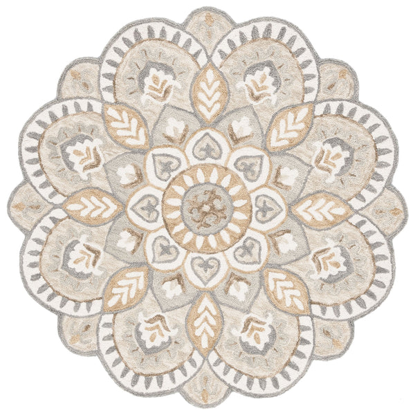Safavieh Novelty Luxurious Hand-tufted Area Rug In Elegant Ivory And Beige For Timeless Home Decor Style Ivory ,Beige Wool And Cotton With Latex Nov604a-10r