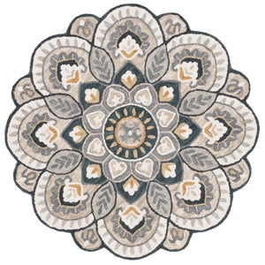 Safavieh Novelty Luxurious Hand-tufted Area Rug In Elegant Ivory And Beige For Timeless Home Decor Style Beige ,Navy Wool And Cotton With Latex Nov604b-9r