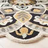 Safavieh Novelty 604 Hand Tufted Tranisitional Rug Ivory / Black 6' x 6' Round