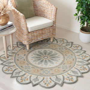Safavieh Novelty 609 Tufted 80% Wool 20% Cotton Vintage Rug Beige / Ivory NOV609B-6R