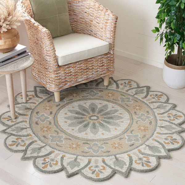 Safavieh Novelty 609 Tufted 80% Wool 20% Cotton Vintage Rug Beige / Ivory NOV609B-6R