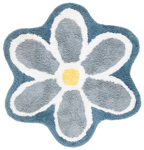 Safavieh Novelty Elegant Floral Area Rug - Hand-tufted Artisan Craftsmanship In Luxurious Polyester Blend Ivory ,Blue 80% Polyester And 20% Cotton Nov902m-6r