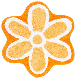 Safavieh Novelty Elegant Floral Area Rug - Hand-tufted Artisan Craftsmanship In Luxurious Polyester Blend Ivory ,Orange 80% Polyester And 20% Cotton Nov902p-6r