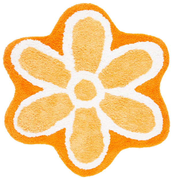 Safavieh Novelty Elegant Floral Area Rug - Hand-tufted Artisan Craftsmanship In Luxurious Polyester Blend Ivory ,Orange 80% Polyester And 20% Cotton Nov902p-6r