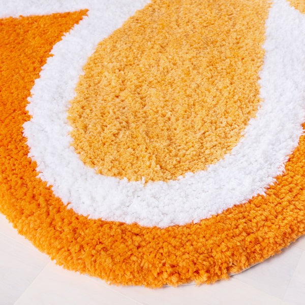 Safavieh Novelty Elegant Floral Area Rug - Hand-tufted Artisan Craftsmanship In Luxurious Polyester Blend Ivory ,Orange 80% Polyester And 20% Cotton Nov902p-6r