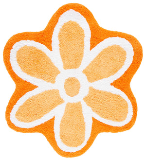 Safavieh Novelty Elegant Floral Area Rug - Hand-tufted Artisan Craftsmanship In Luxurious Polyester Blend Ivory ,Orange 80% Polyester And 20% Cotton Nov902p-6r