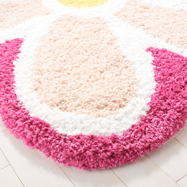 Safavieh Novelty Elegant Floral Area Rug - Hand-tufted Artisan Craftsmanship In Luxurious Polyester Blend Ivory ,Pink 80% Polyester And 20% Cotton Nov902u-5r